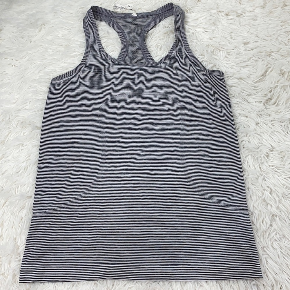 Lululemon Swiftly Tech Racerback White / White / Black (Striped)